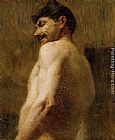 Henri De Toulouse-lautrec Canvas Paintings - Bust of a Nude Man
